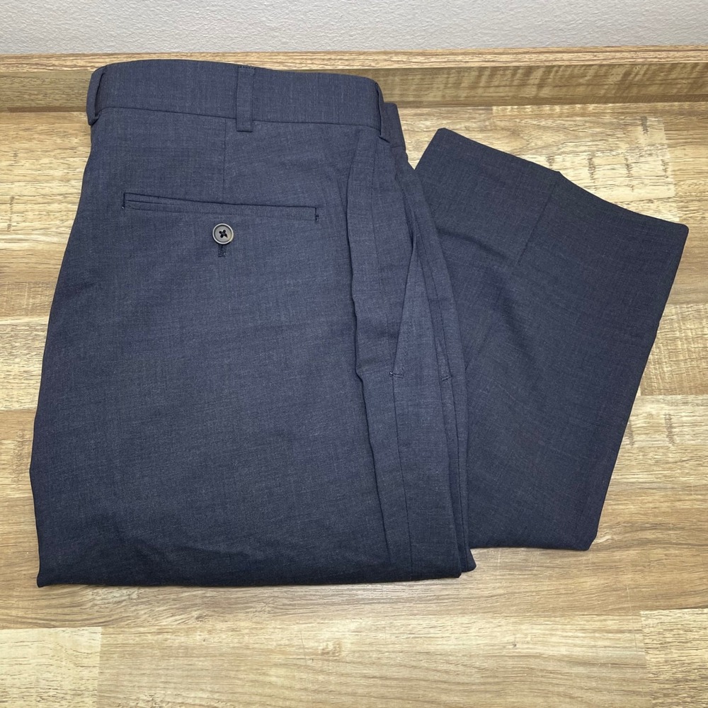 Brooks Brothers Fitzgerald BrooksCool Mens Navy Wool Blend Dress Pants 40x27 EUC